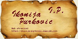 Ikonija Purković vizit kartica